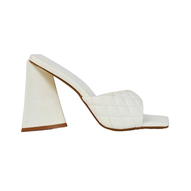 XY London Womens Maylin Quilted Sculptured Heel High Heels