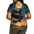 thumbnail image 4 of Qzwdhjm Halloween Plus Size Tops for Women Spooky Season Short Sleeve Tshirts Crewneck Loose Fit Witch Graphic Tees for Fall Party, 4 of 6