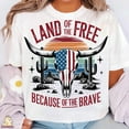 thumbnail image 3 of Land of the Free Because of the Brave, Patriotic Bull Skull, Western USA, 4th of July Clipart, 3 of 3