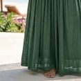 thumbnail image 4 of IUYRTFE Women Cotton Linen Maxi Skirt Solid Color High Waist Flowy Long Beach Skirt, 4 of 5