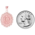 thumbnail image 2 of JackAni 14k Rose Gold Magnificent Filigree Frame Taurus Oval Pendant, 2 of 5