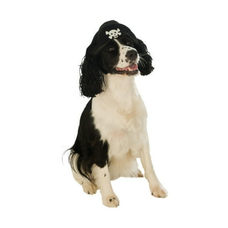 Small Medium Black Felt Skull Crossbones Pirates Boy Hat For Pet Dog