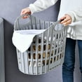 thumbnail image 2 of Auto Beyond 2PCS Large Plastic Laundry Basket,Foldable Rectangle Clothes Basket for Bedroom, Bathroom, Dorm, or Storage - Durable Plastic Laundry Organizer-Gray, 2 of 5