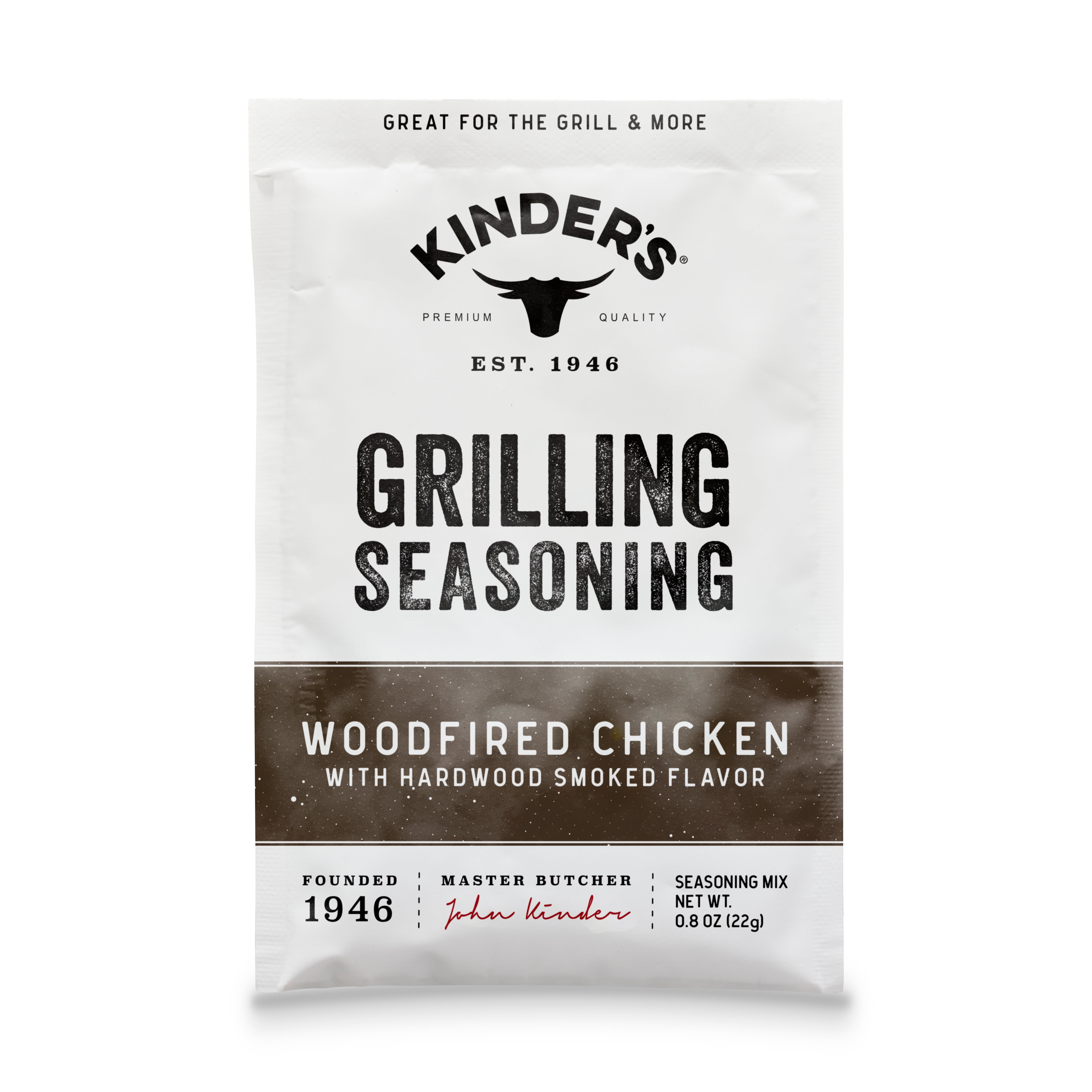 (2 pack) Kinder's Woodfired Chicken Seasoning, 0.8 oz Packet