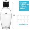 thumbnail image 2 of shiyou-80 Pcs Plastic Empty Bottles, 1.7oz Clear Travel Size Bottles with Flip Cap and 8 Funnel, Small Squeezable Refillable Travel Containers Cosmetic Bottles for Toiletry Shampoo Lotion Conditioner, 2 of 4