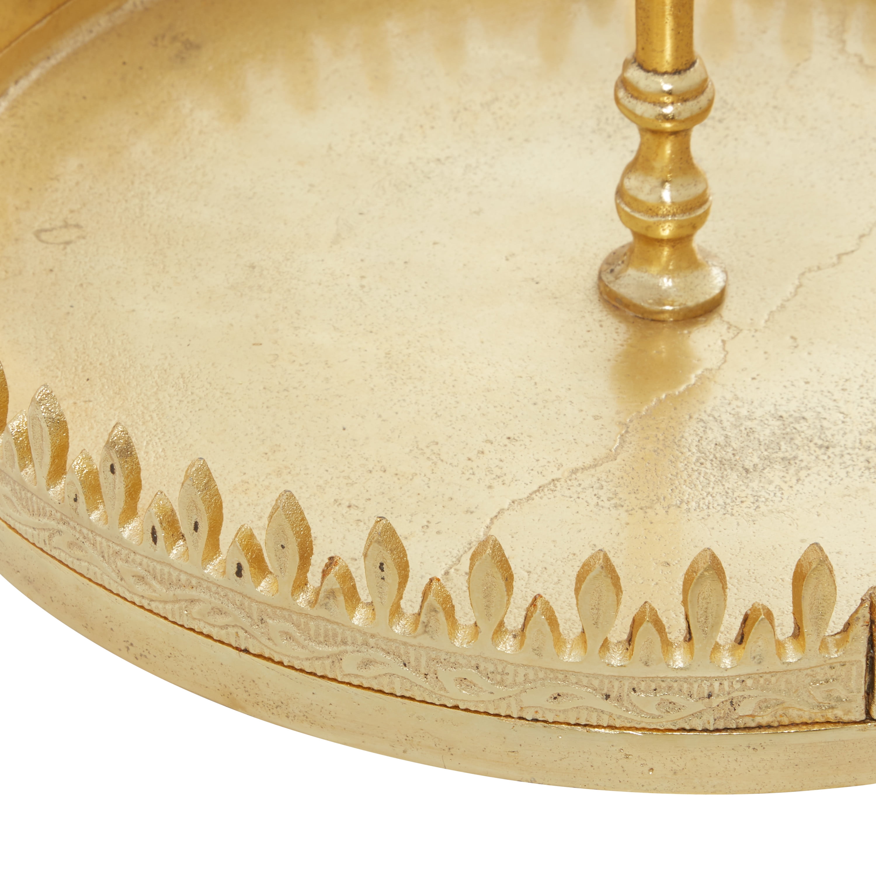 DecMode 13"W, 12"H Aluminum Glam Cake Stand, Gold, 1 - Piece