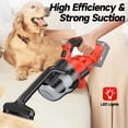 thumbnail image 6 of Cordless Vacuum for Milwaukee M18 Battery, 5 in 1 Handheld Electric Vacuum Cleaner with 500W Motor, 46 CFM Portable Hand Vacuum with LED Light & 4 Multi Nozzles for Floor, Carpet, Car (Tool Only), 6 of 8