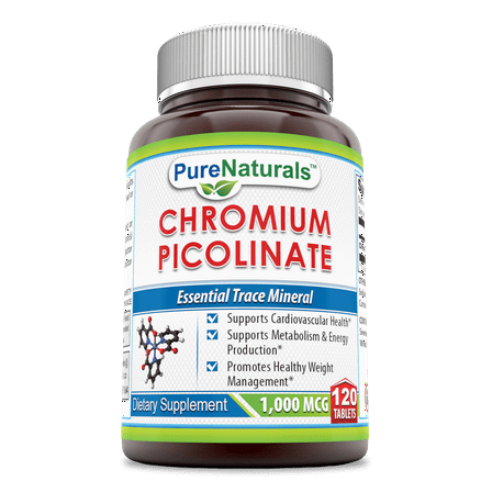 Pure Naturals Chromium Picolinate 1000mcg Per Serving 120 Tablets Supplement