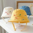 thumbnail image 4 of MIASHUI Baby Sun Hats Toddler Dinosaur Embroidery Beach Hat Summer Adjustable Bucket Cap,Blue,One Size, 4 of 5