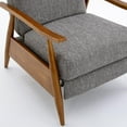 thumbnail image 4 of Terni Wood Arm Push Back Recliner in Ashen Gray Performance Fabric, 4 of 15