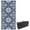 215" Blue, variant on Spaco 9' x 18' Waterproof Plastic Straw Floor Mat, Reversible Outdoor Rug, Portable RV Camping Carpet, Large Floor Mat for Backyard, Deck, Picnic, Beach, Gray & White Floral