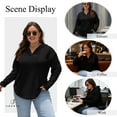 thumbnail image 5 of SHEWIN Sweatshirt for Women Plus Size Hooded Sweatshirts Fleece Sweatshirt V Neck Drawstring Long Sleeve Hoodie Pullover Tops for Fall 2025 Black 3X, 5 of 9