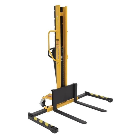 Vestil Manufacturing VHPS-NM-1000-AA Manual Stacker Narrow Mast Adjustable Forks & Legs, 1000 lbs