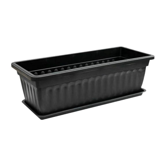 Maceta para ventana de flores de 17 pulgadas para plantas de interior y exterior, balcón y patio. negro