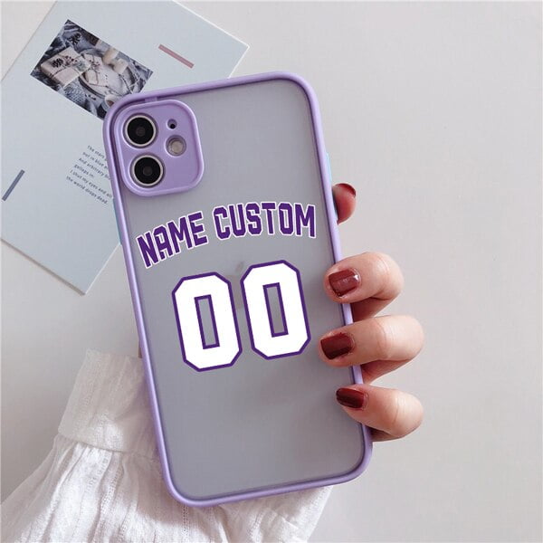 Funda personalizada con letras y números de baloncesto para iPhone, carcasa dura con nombre para iPhone 14, 13, 12Mini, 11 Pro Max, SE20, 8 Plus, XS, XR, 7 Fivean unisex