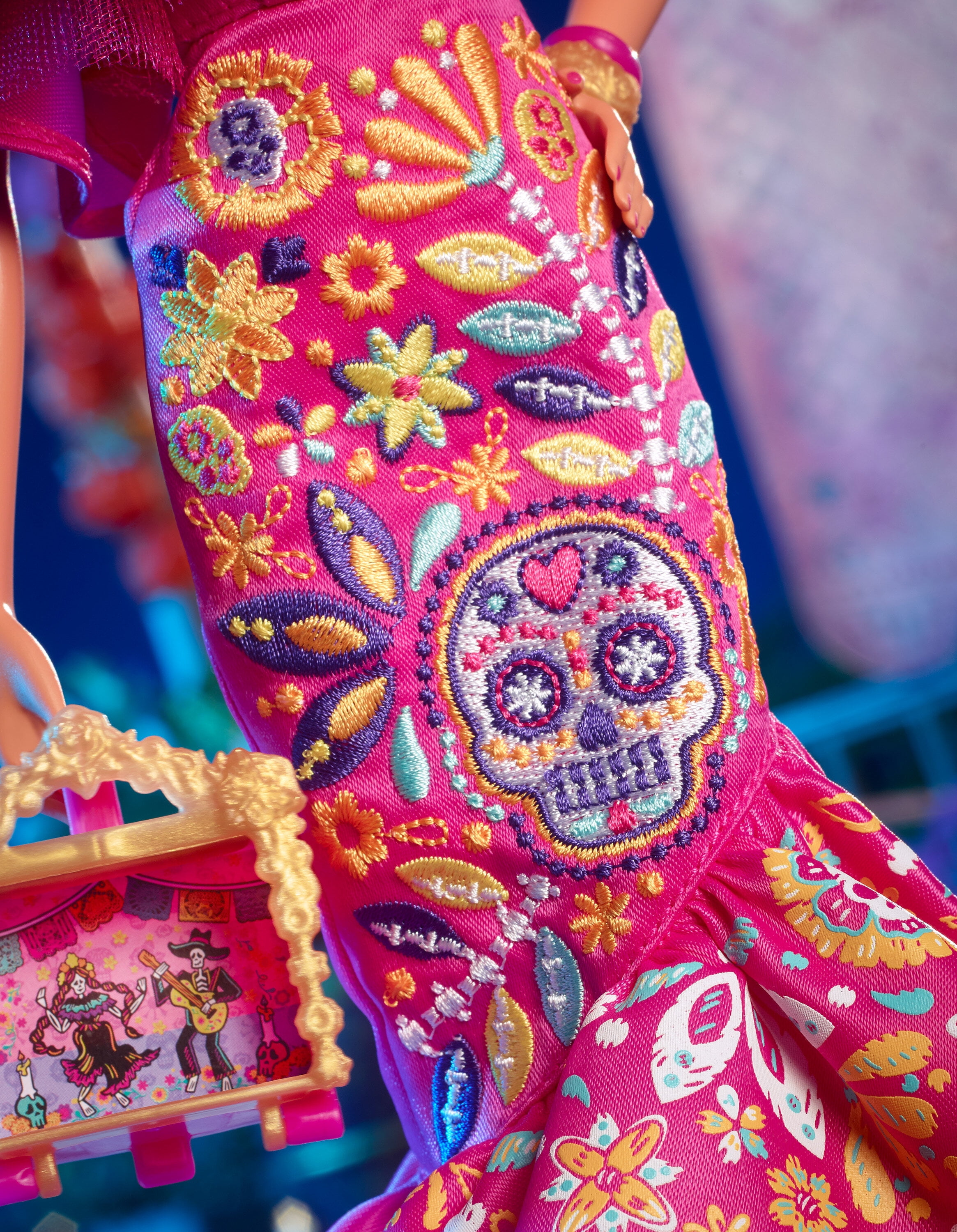 2023 Dia De Muertos Barbie Doll in Ruffled Pink Gown, Barbie Signature