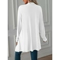 thumbnail image 7 of Deago Women's Draped Front Open Cardigan Casual Long Sleeve Lightweight Cardigan Sweaters Duster (White, M), 7 of 7