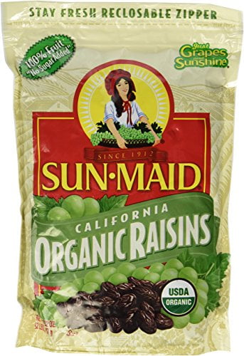 2 LBS Organic Sun Dried California Raisins (1 Resealable Bag) by Sun Maid