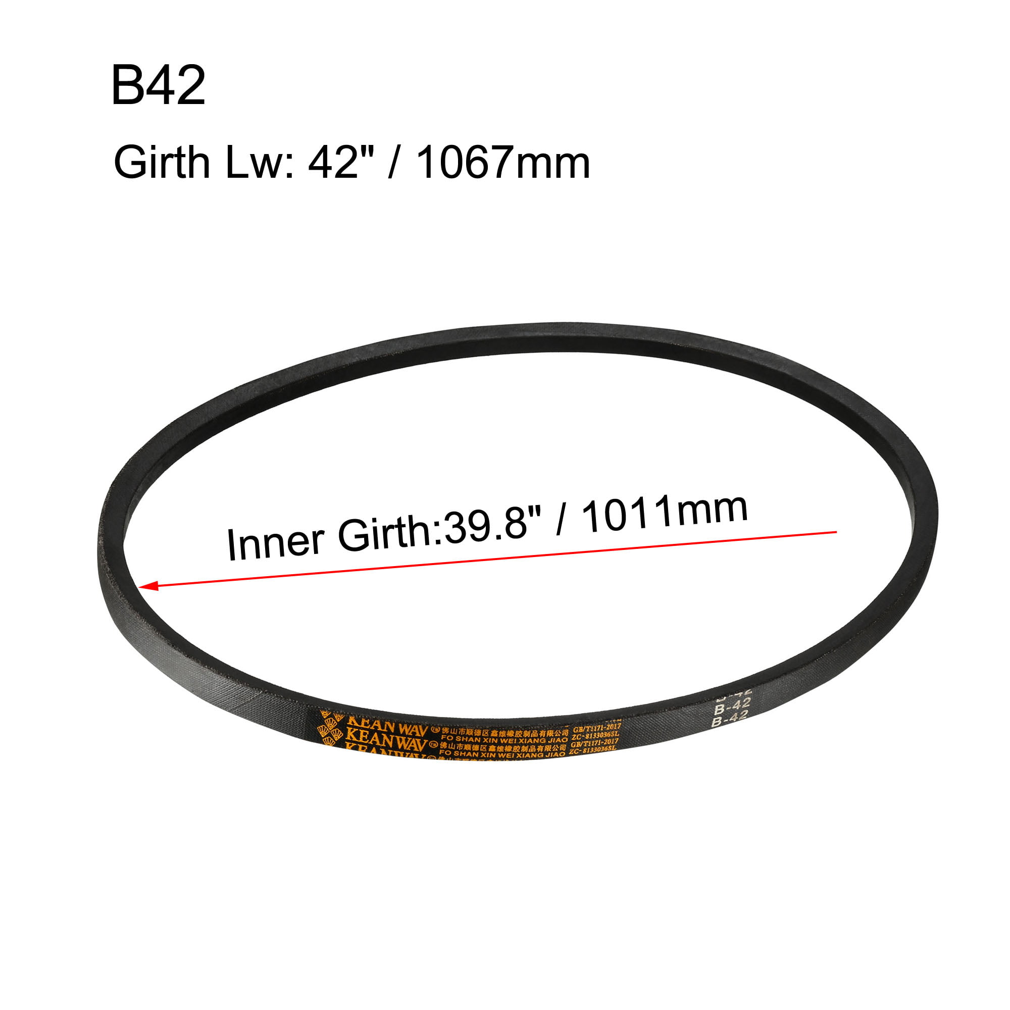 uxcell B42 Drive V-Belt Girth 42-inch Industrial Power Rubber Transmission Belt 