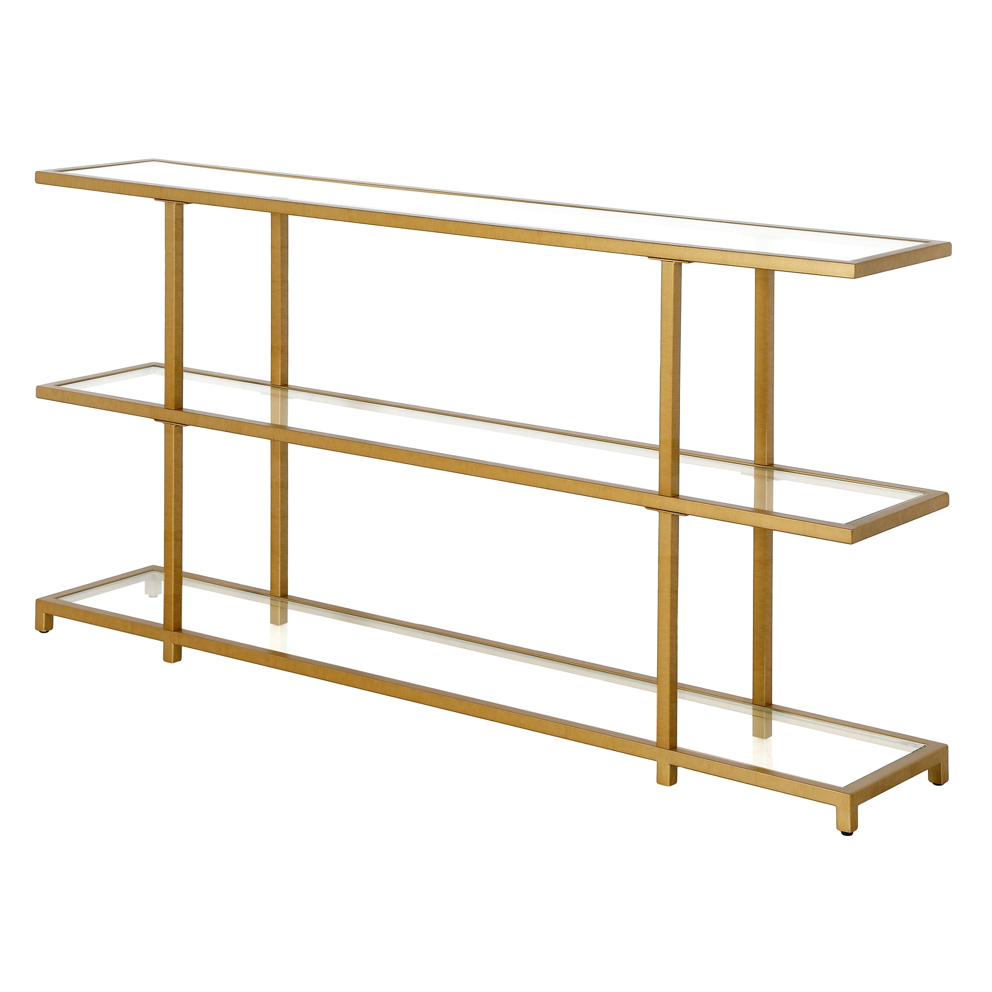 Evelyn&Zoe Greenwich 55" Wide Rectangular Console Table, Brass