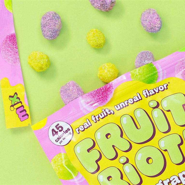 Fruit Riot Sour Candy Mixed Grapes, Made with Real Fruit, 8oz