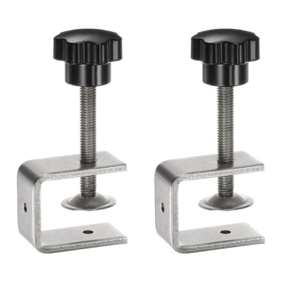 2Pcs Stainless Steel C-Clamp 31mm Wide Jaw Opening Wood Right Angle Clamps for Woodworking Household Mounting