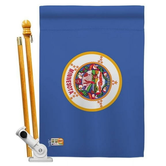Americana Home & Garden AA-SS-HS-140524-IP-BO-D-US18-AG 28 x 40 in. Minnesota States Impressions Decorative Vertical Double Sided House Flag Set & Pole Bracket Hardware Flag Set