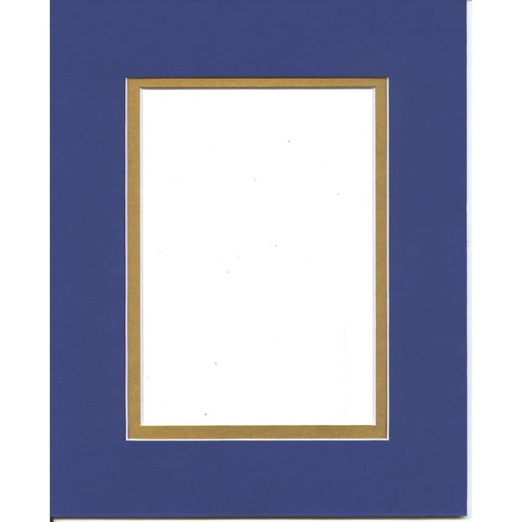 16x20 Royal Blue & Double Picture Mat, Bevel Cut for 11x14 Picture or Photo