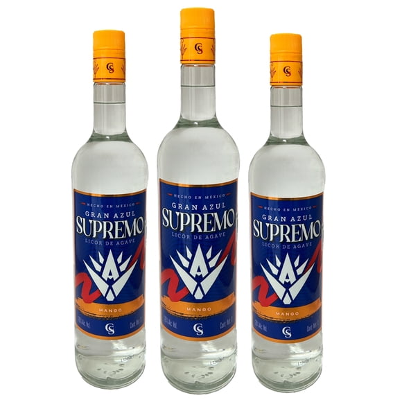 Tripack Licor De Agave Gran Azul Supremo Mango 1000 Ml Gran Azul Supremo Licor de Agave
