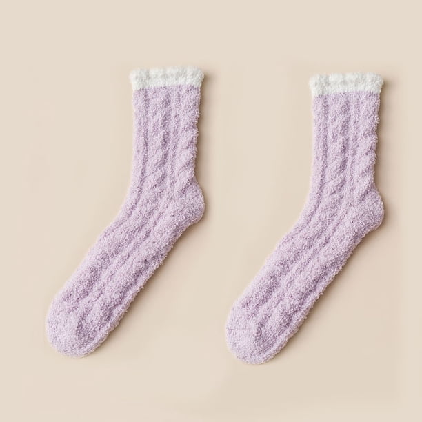 Calcetines de terciopelo de coral para mujer, otoño e invierno, posparto, además de toalla de dormir gruesa de terciopelo, calcetines de suelo para el hogar, calcetines cálidos