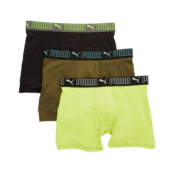 Caleçon Boxeur d'Entraînement pour Hommes Puma 15945 - Lot de 3 (Olive/Black/Alert m)