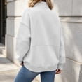 thumbnail image 5 of Dgankt Women's Half Zip Hooded Pullover Sweatshirt Long Sleeve Drop Shoulder with Side Pockets, 5 of 7