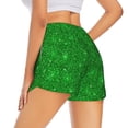 thumbnail image 3 of Fotbe Green Glitter Womens High Waist Running Shorts Athletic Workout Quick Dry Shorts for Women with Pockets Gym Yoga Summer Shorts-XX-Large, 3 of 9