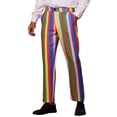 thumbnail image 4 of INSPIRE CHIC Striped Dress Pants for Men's Contrast Color Stripe Trousers 38 Rainbow Purple, 4 of 5