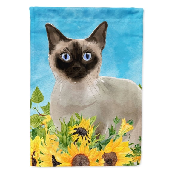 Siamese in Sunflowers Flag Canvas House Size