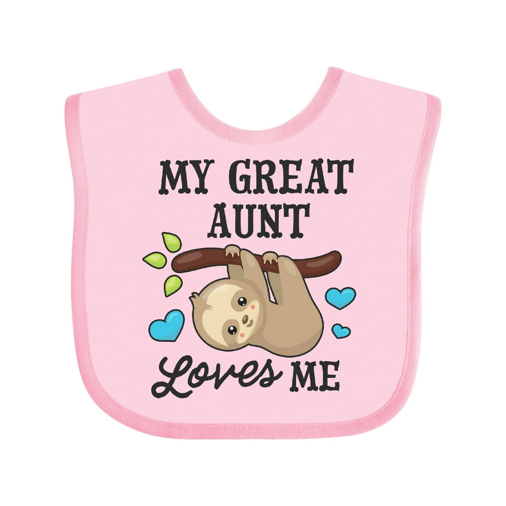 My Great Aunt Loves Me with Sloth and Hearts Baby Bib - Walmart.com ...