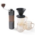 thumbnail image 1 of Ensemble de Moulin à Café Manuel et Cafetière à Infusion Manuelle, Moulin Conique Réglable avec Carafe en Verre, Égouttoir et Tasses, Trousse Complète de Cafetière à Filtre pour Baristas à la Maison, 1 of 18