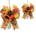 thumbnail image 6 of Costeam Fall Swag Artificial Flowers for Autumn Decoration Orange Artificial Sunflowers Maple Leaf Hanging Floral Swag Wedding Arch Garland Wreath for Front Door Wall Decor Halloween Thanksgiving, 6 of 6