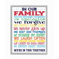 The Kids Room by Stupell In Our Family Rainbow Typog Framed Wall Art by Erica Billups