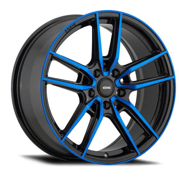 KONIG 55bb myth 17x8 43et 73.00mm gloss black blue tinted clear coat wheel