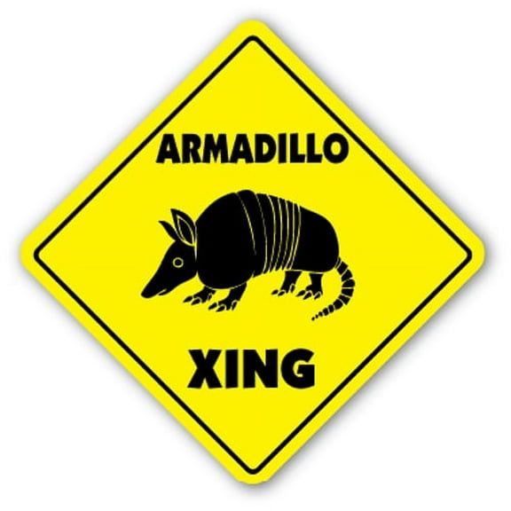 Armadillo Crossing [3 Pack] of Vinyl Decal Stickers | 4" X 4" | Indoor/Outdoor | Funny decoration for Laptop, Car, Garage , Bedroom, Offices | SignMission