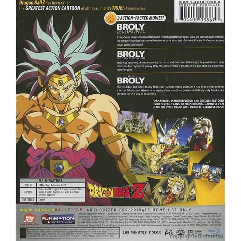 アニメ　BL　まとめ売り　DVD＆Blu-ray Funimation Prod, Dragon Ball Z Broly Triple Feature, Blu-ray