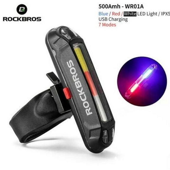 ROCKBROS Bike Three-color Tail Light Waterproof LED Bicycle Safety Rear Light