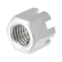 Uxcell M12x1.75mm Hexagon Slotted Nut, Grade 6.8 316 Stainless Steel Hex Castle Nuts 15.8mm Height