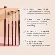 For BK Beauty Brush Set - Essentials Brush Set (5PC) - Pozyie Professional Makeup Brushes for Blending, Smudging, Defining Premium Eyeshadow Set for Flawless Eye Looks