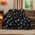 thumbnail image 7 of GOGREEN Cozy Fleece Throw Blanket Halloween Decoration, Plush Ultra Soft Thick Flannel 300GSM Lightweight Travel Blankets for Couch Bed Sofa (Grey, 60x80 Inches), 7 of 7