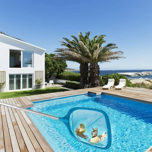 Zonao Rollbacks Équipement de Nettoyage de Piscine Filet de Ramassage de Piscine Filet de Fond Filet de Feuilles d'Eau Filet de Fond Ramassage Filet avec Combinaison de Bar en 4 Parties Facile à Ranger