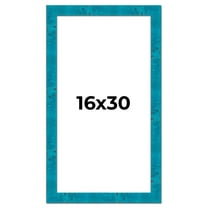 16x30 Frame Blue Teal Burl Wood Picture Frame | 1.75 Inch Moulding Width | Interior Frame Depth 0.5