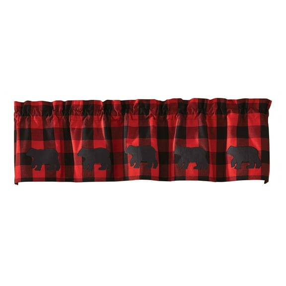 Park Designs Buffalo Check Bear Lined Valance - 60''L - Red