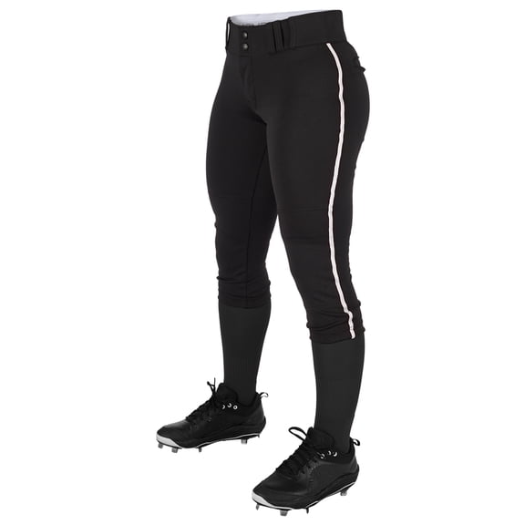 TOURNAMENT w/Pipe Softball Pant - BLACK,WHITEPIPE - M